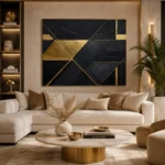 Diagonal Gilded Planes Black & Gold Wall Art Canvas Print - Image 10