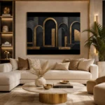Gilded Archways Black & Gold Wall Art Canvas Print - Image 10