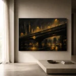 Midnight Overpass Black & Gold Wall Art Canvas Print - Image 11