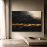 Gilded Horizon Black & Gold Wall Art Canvas Print - Image 11