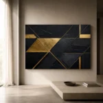 Diagonal Gilded Planes Black & Gold Wall Art Canvas Print - Image 11