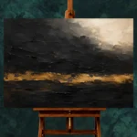 Gilded Horizon Black & Gold Wall Art Canvas Print - Image 2