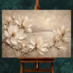 Coastal Magnolia Branch Magnolia Wall Art Canvas Print - Image 2