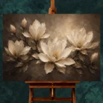 Shadowed Ivory Magnolias Magnolia Wall Art Canvas Print - Image 2