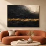 Gilded Horizon Black & Gold Wall Art Canvas Print - Image 3