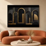 Gilded Archways Black & Gold Wall Art Canvas Print - Image 3