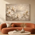 Coastal Magnolia Branch Magnolia Wall Art Canvas Print - Image 3