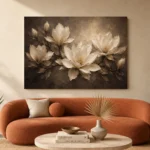 Shadowed Ivory Magnolias Magnolia Wall Art Canvas Print - Image 3
