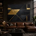 Diagonal Gilded Planes Black & Gold Wall Art Canvas Print - Image 4