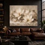 Magnolia Vase Still Life Magnolia Wall Art Canvas Print - Image 4