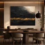 Gilded Horizon Black & Gold Wall Art Canvas Print - Image 5