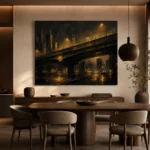 Midnight Overpass Black & Gold Wall Art Canvas Print - Image 5