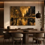 Vintage Taxi Boulevard Black & Gold Wall Art Canvas Print - Image 5