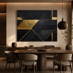 Diagonal Gilded Planes Black & Gold Wall Art Canvas Print - Image 5