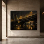 Midnight Overpass Black & Gold Wall Art Canvas Print - Image 6
