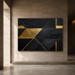 Diagonal Gilded Planes Black & Gold Wall Art Canvas Print - Image 6