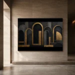 Gilded Archways Black & Gold Wall Art Canvas Print - Image 6