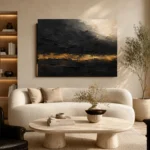 Gilded Horizon Black & Gold Wall Art Canvas Print - Image 7