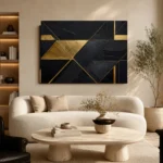 Diagonal Gilded Planes Black & Gold Wall Art Canvas Print - Image 7
