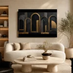 Gilded Archways Black & Gold Wall Art Canvas Print - Image 7