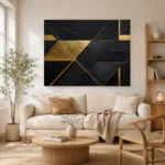 Diagonal Gilded Planes Black & Gold Wall Art Canvas Print - Image 8