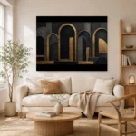 Gilded Archways Black & Gold Wall Art Canvas Print - Image 8
