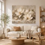 Magnolia Vase Still Life Magnolia Wall Art Canvas Print - Image 8