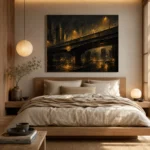 Midnight Overpass Black & Gold Wall Art Canvas Print - Image 9