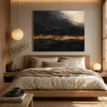 Gilded Horizon Black & Gold Wall Art Canvas Print - Image 9