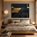 Diagonal Gilded Planes Black & Gold Wall Art Canvas Print - Image 9