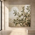 Square Olive Branch Vase Wall Art Canvas Print - Image 3