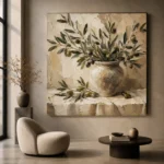 Square Olive Branch Wall Art Canvas Print - Image 7
