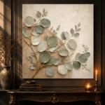 Warm Plaster Eucalyptus Wall Art Canvas Print - Image 4