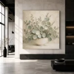 White Bowl Eucalyptus Wall Art Canvas Print - Image 5