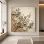 Warm Plaster Eucalyptus Wall Art Canvas Print - Image 6