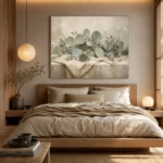 Draped Linen Eucalyptus Wall Art Canvas Print - Image 9
