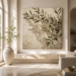 Shadowed Olive Branch Wall Art Canvas Print - Image 10
