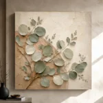 Warm Plaster Eucalyptus Wall Art Canvas Print - Image 11