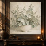 White Bowl Eucalyptus Wall Art Canvas Print - Image 4