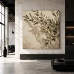 Shadowed Olive Branch Wall Art Canvas Print - Image 5