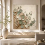 Warm Plaster Eucalyptus Wall Art Canvas Print - Image 10