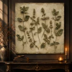 Mint Herbarium Wall Art Canvas Print - Image 4