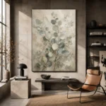 Ivory Sage Eucalyptus Wall Art Canvas Print - Image 3