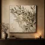 Shadowed Olive Branch Wall Art Canvas Print - Image 8