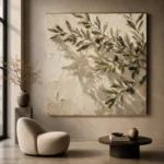 Shadowed Olive Branch Wall Art Canvas Print - Image 7