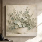 White Bowl Eucalyptus Wall Art Canvas Print - Image 11