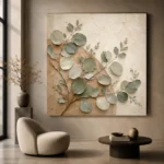 Warm Plaster Eucalyptus Wall Art Canvas Print - Image 7