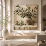 Square Olive Branch Wall Art Canvas Print - Image 10
