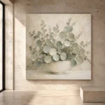 White Bowl Eucalyptus Wall Art Canvas Print - Image 3