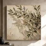 Shadowed Olive Branch Wall Art Canvas Print - Image 11